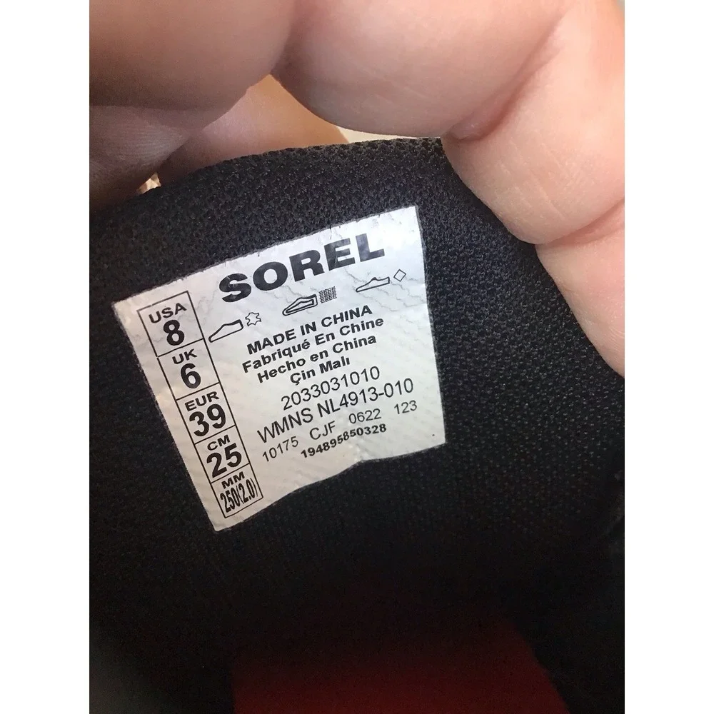 SOREL OUT N ABOUT WEDGE NL4913-010 Waterproof Boots Size 8 US 39 EUR Black
